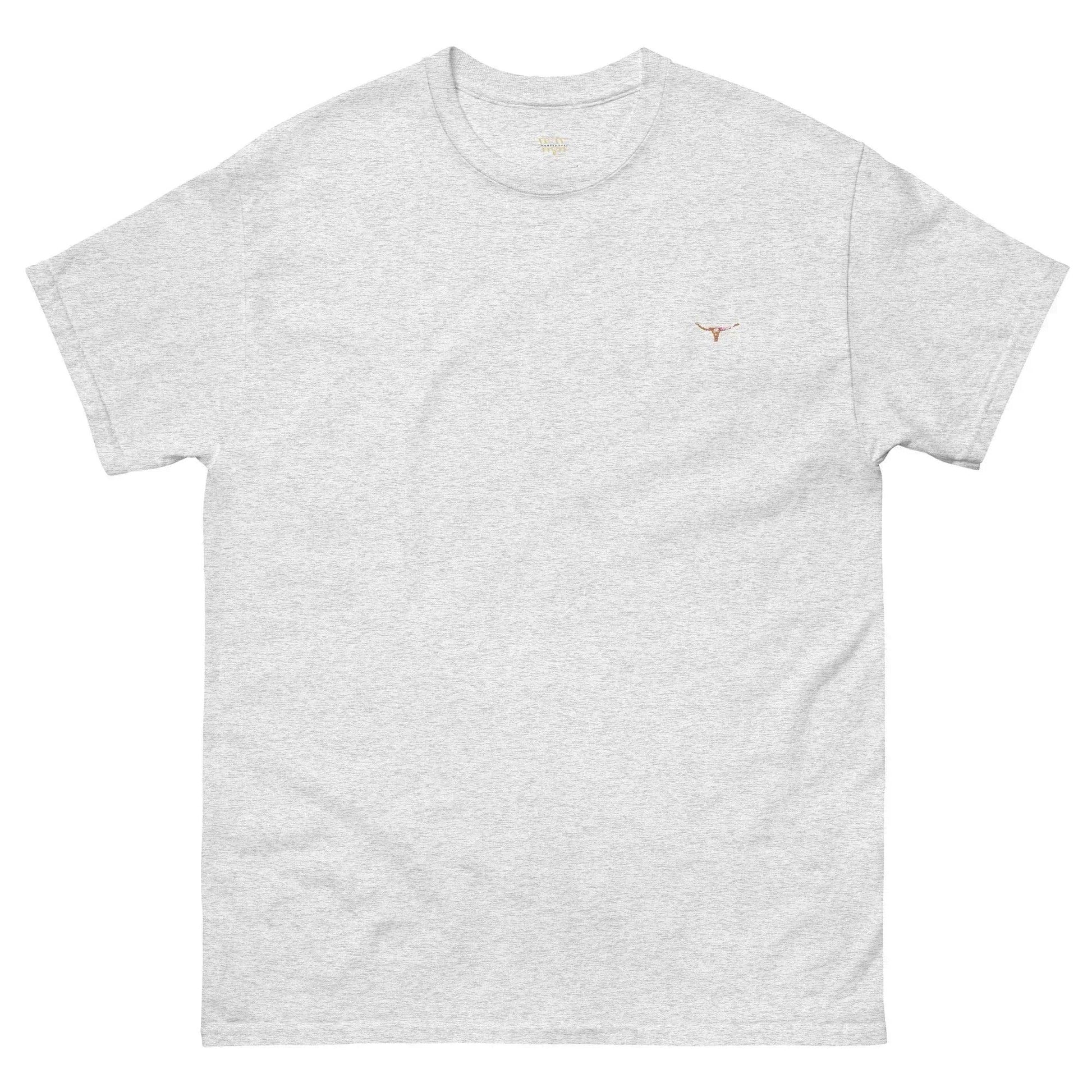 Longhorn Bull Skull Weathered Tee – Ash - WanderWest
