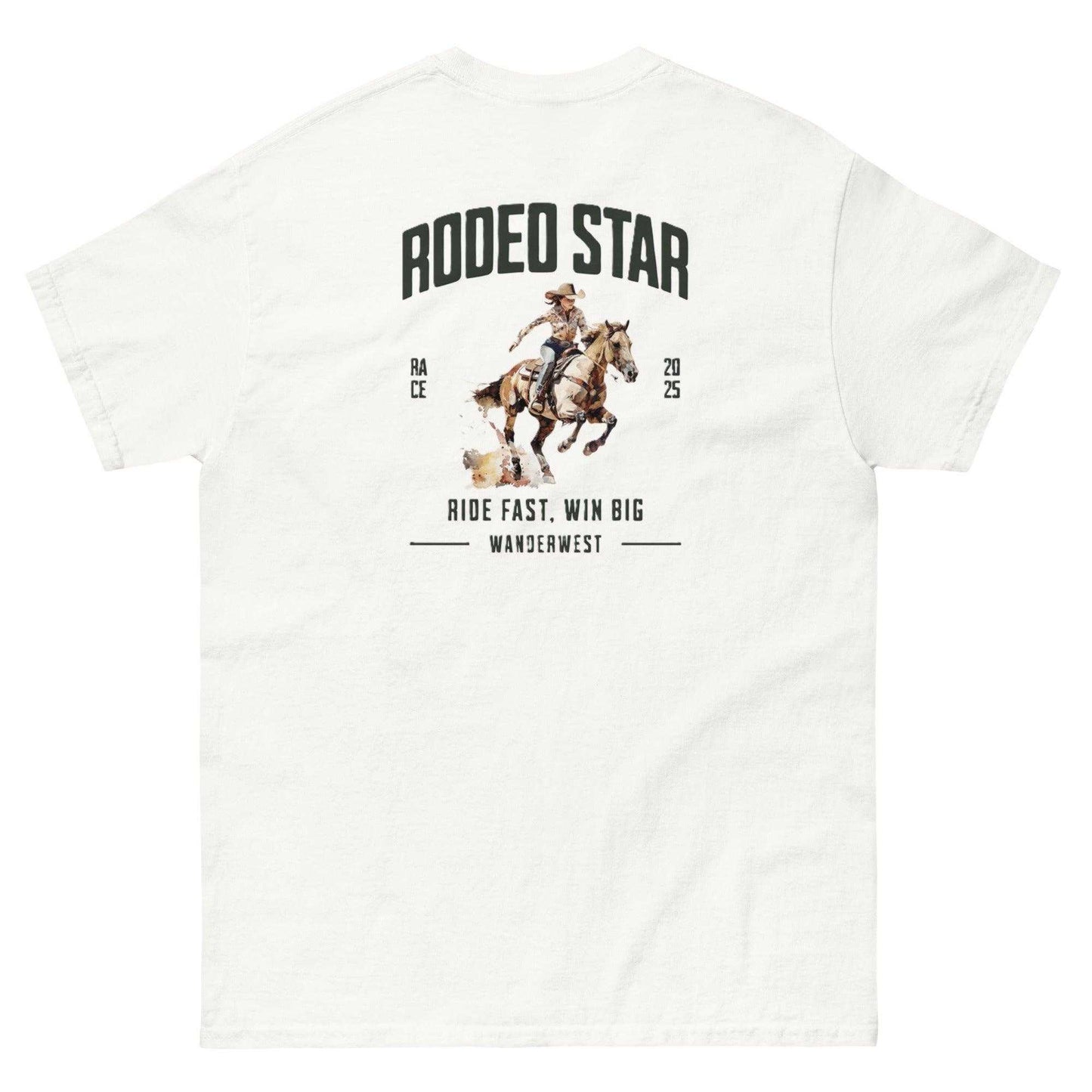 Some days are dusty, others shine. The Dust & Diamonds Tee blends grit & glow. 100% cotton unisex fit, bold clean white tee for year-round western style.